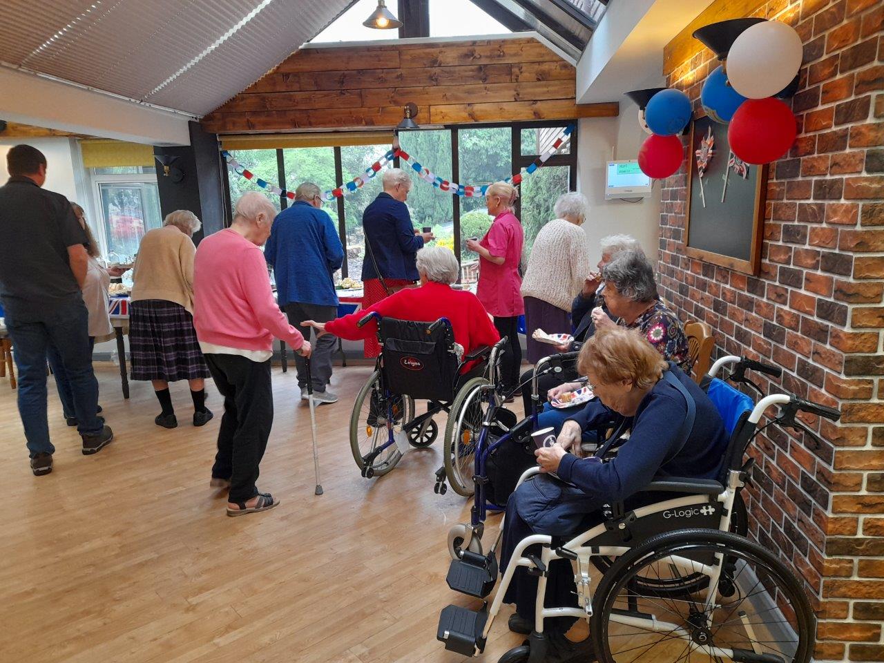 Residents at our Coronation celebrations at Oakdene Care Home
