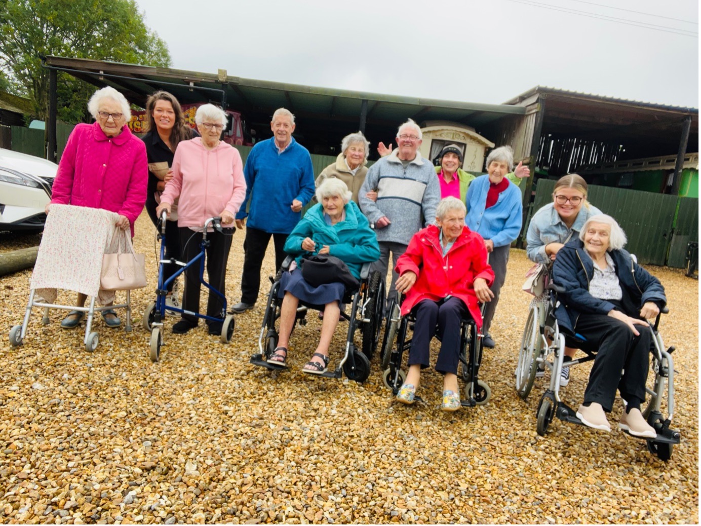 Residents on a trip to the local farm