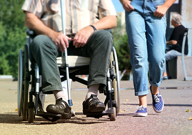 resident in a wheelchair on outing