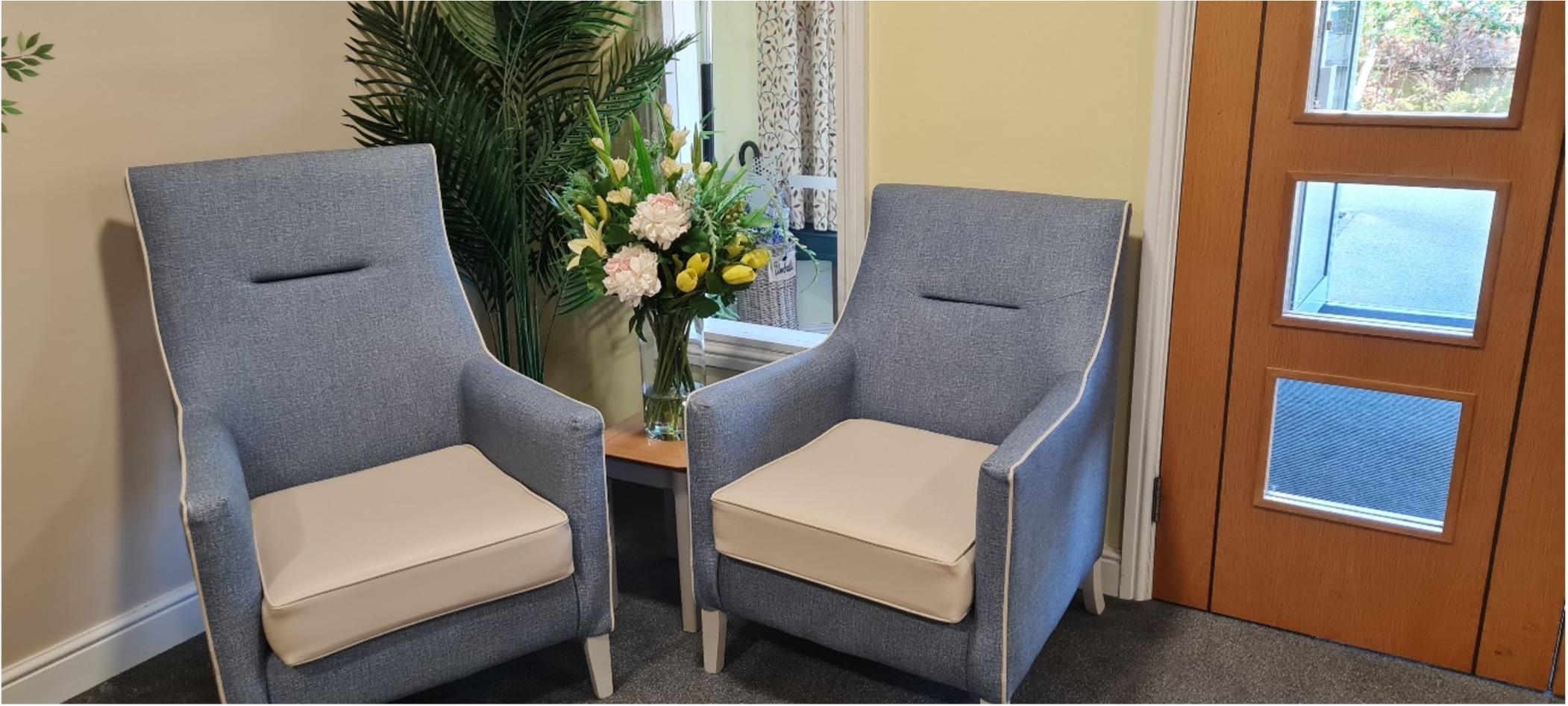 our welcoming area comfortable armchairs