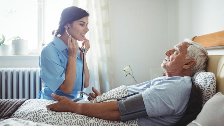 resident having their heartbeat taken