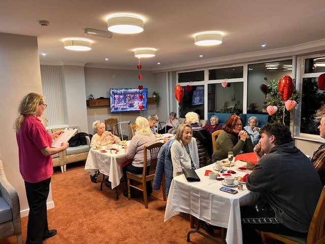 our residents sat with their family members on valentines day